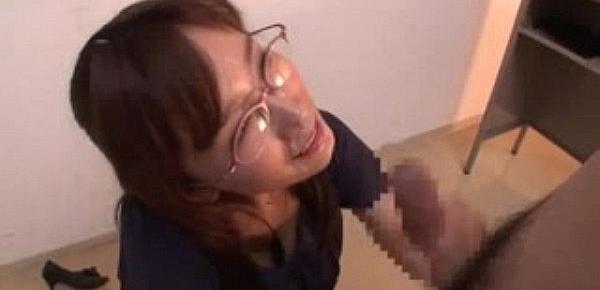  Office Lady Glasses Cumshots Japanese